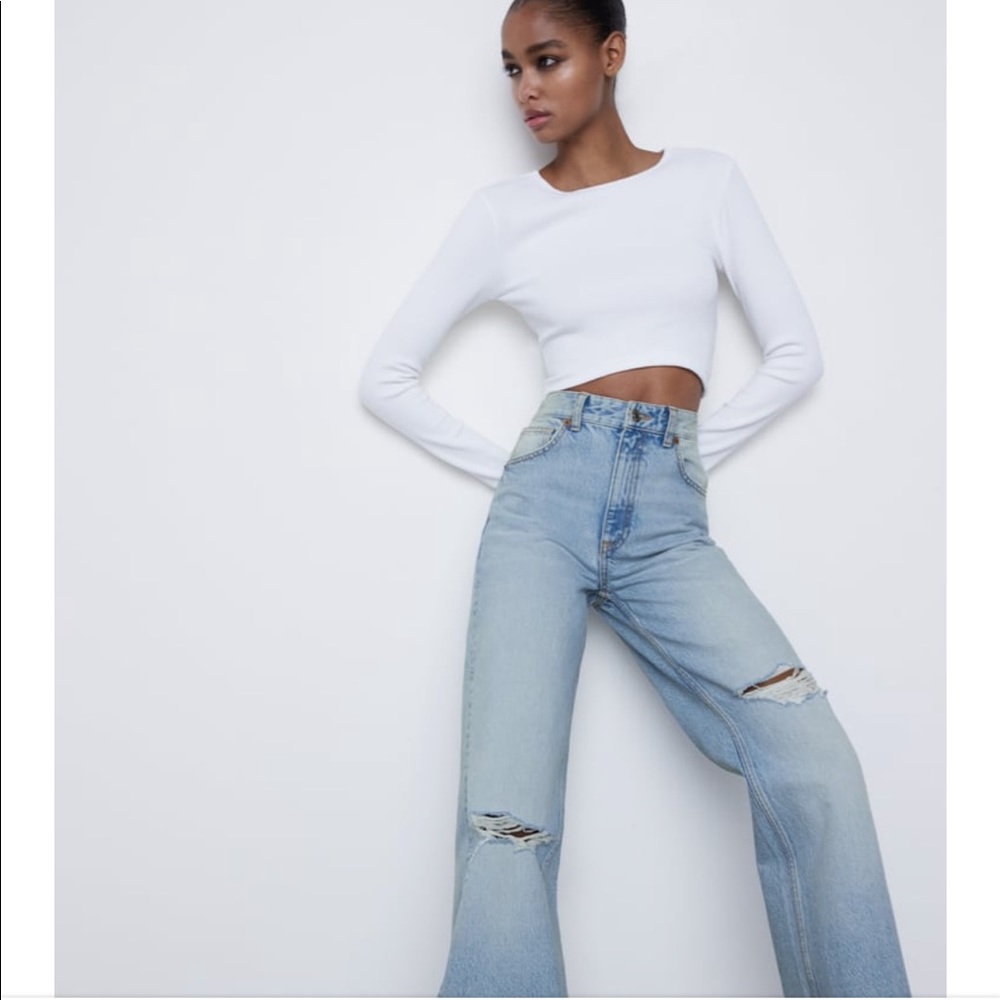 NWT ZARA Hi-Rise Wide Leg Jeans